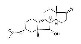 6α-Hydroxy-3β-acetoxy-5β-methyl-19B-bisnorandrosten-(9)-on-(17)结构式