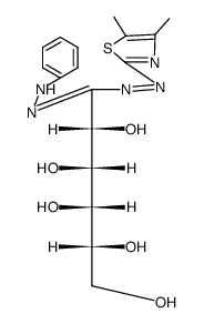 1-(4,5-dimethyl-thiazol-2-yl)-3-(Dr-1cF,2tF,3tF,4rF,5-pentahydroxy-pent-catF-yl)-5-phenyl-formazan Structure