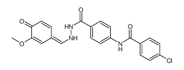 4-chloro-N-[4-[[[(Z)-(3-methoxy-4-oxocyclohexa-2,5-dien-1-ylidene)methyl]amino]carbamoyl]phenyl]benzamide结构式