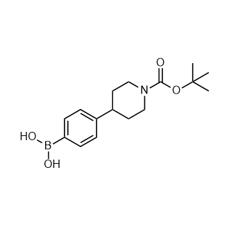 (4-(1-(叔丁氧羰基)哌啶-4-基)苯基)硼酸结构式