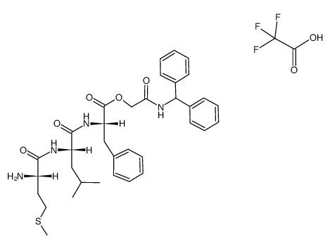 2-(benzhydrylamino)-2-oxoethyl L-methionyl-L-leucyl-L-phenylalaninate 2,2,2-trifluoroacetate Structure