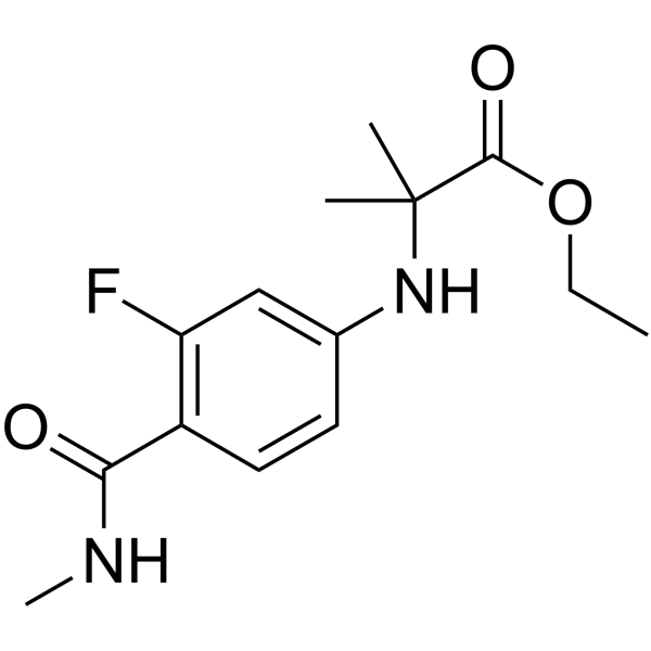 N-[3-氟-4-[(甲基氨基)羰基]苯基]-2-甲基丙氨酸乙酯结构式