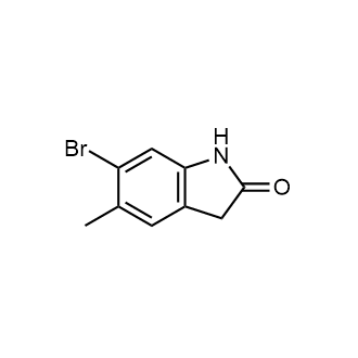 6-溴-5-甲基-2,3-二氢-1H-吲哚-2-酮结构式