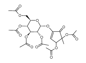 (2R,3R,4S,5R,6R)-2-(acetoxymethyl)-6-((3,4-diacetoxy-4-methyl-5-oxocyclopent-1-en-1-yl)oxy)tetrahydro-2H-pyran-3,4,5-triyl triacetate结构式