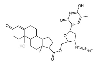 3'-azido-3'-deoxy-5'-O-((11-hydroxy-3-oxo-17-androst-4-enyl)carbonyl)thymidine结构式