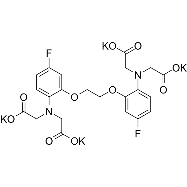 N,N'-[1,2-乙二基双[氧(4-氟-2,1-苯基)]]双[N-(羧甲基)甘氨酸]四钾盐结构式