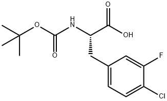 (S)-2-((叔丁氧羰基)氨基)-3-(4-氯-3-氟苯基)丙酸结构式