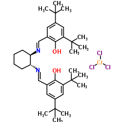 (1R,2R)-(-)-[1,2-环己二氨-N,N'-双(3,5-二叔丁基水杨基)]氯化铬结构式