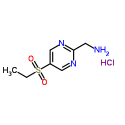 1-[5-(Ethylsulfonyl)-2-pyrimidinyl]methanamine hydrochloride (1:1) Structure