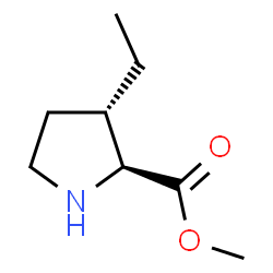 L-Proline, 3-ethyl-, methyl ester, trans- (9CI) Structure