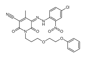 5-(4-Chloro-2-nitro-phenylazo)-3-cyano-6-hydroxy-4-methyl-1-[3-(2-phenoxyethoxy)propyl]pyridin-2-one结构式