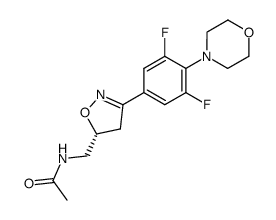 N-[(R)-3-(3,5-Difluoro-4-morpholin-4-yl-phenyl)-4,5-dihydro-isoxazol-5-ylmethyl]-acetamide结构式