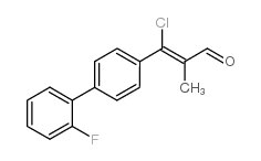 3-氯-3-(2-氟[1,1-联苯]-4-基)-2-甲基丙烯醛结构式