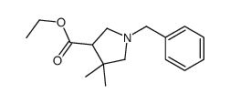 1-苄基-4,4-二甲基吡咯烷-3-羧酸乙酯结构式