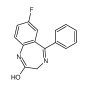 7-fluoro-5-phenyl-1,3-dihydro-1,4-benzodiazepin-2-one结构式