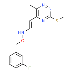 5-(2-([(3-FLUOROBENZYL)OXY]AMINO)VINYL)-6-METHYL-3-(METHYLSULFANYL)-1,2,4-TRIAZINE结构式