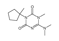 6-dimethylamino-1-methyl-3-(1-methyl-cyclopentyl)-1H-[1,3,5]triazine-2,4-dione结构式