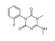 3-(2-fluoro-phenyl)-1-methyl-6-methylamino-1H-[1,3,5]triazine-2,4-dione结构式