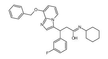 N-cyclohexyl-3-(3-fluorophenyl)-3-(8-phenylmethoxyimidazo[1,2-a]pyridin-3-yl)propanamide Structure