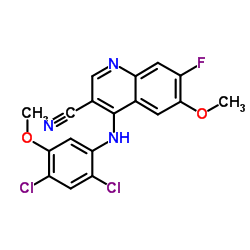 4-(2,4-二氯-5-甲氧基苯氨)-7-氟-6-甲氧基喹啉-3-腈结构式