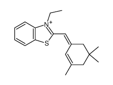 2-[(3,5,5-Trimethyl-2-cyclohexene-1-ylidene)methyl]-3-ethylbenzothiazolium Structure