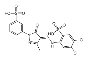 4,5-dichloro-2-[(2E)-2-[3-methyl-5-oxo-1-(3-sulfophenyl)pyrazol-4-ylidene]hydrazinyl]benzenesulfonic acid Structure