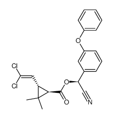 alpha-cyano-3-phenoxybenzyl [1R-[1alpha(S*),3beta]]-3-(2,2-dichlorovinyl)-2,2-dimethylcyclopropanecarboxylate picture