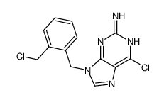 6-chloro-9-[[2-(chloromethyl)phenyl]methyl]purin-2-amine结构式