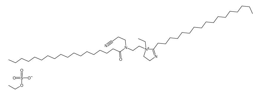1-[2-[(2-cyanoethyl)(1-oxooctadecyl)amino]ethyl]-1-ethyl-2-heptadecyl-4,5-dihydro-1H-imidazolium ethyl sulphate结构式