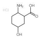 Cyclohexanecarboxylicacid, 2-amino-5-hydroxy-, hydrochloride (1:1) Structure