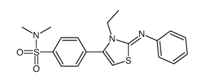 4-(3-ethyl-2-phenylimino-1,3-thiazol-4-yl)-N,N-dimethylbenzenesulfonamide结构式