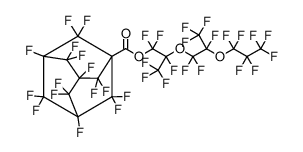 1,1,2,3,3,3-hexafluoro-2-(1,1,2,3,3,3-hexafluoro-2-(perfluoropropoxy)propoxy)propyl 2,2,3,4,4,5,6,6,7,8,8,9,9,10,10-pentadecafluoroadamantane-1-carboxylate结构式