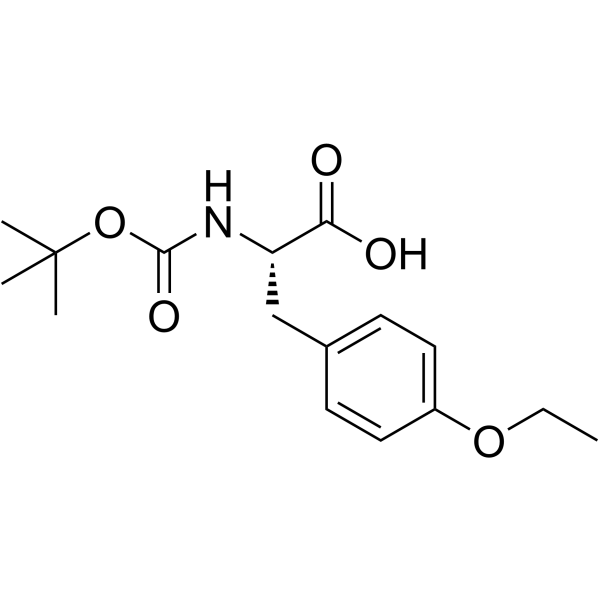 N-叔丁氧羰基-O-乙基-L-酪氨酸结构式
