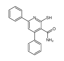 3-carboxamido-4,6-diphenyl-2(1H)pyridinethione结构式