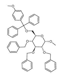 methyl 2,3,4-tri-O-benzyl-6-O-monomethoxytrityl-α-D-glucopyranoside Structure