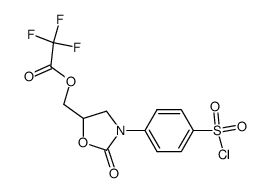 dl-4-[5-(trifluoroacetoxymethyl)-2-oxooxazolidin-3-yl]benzenesulfonyl chloride Structure