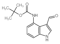 叔丁基 3-甲酰基-1H-吲哚-4-基氨基甲酸酯结构式