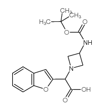 苯并呋喃-2-基-(3-N-BOC-氨基-氮杂啶-1-基)-乙酸结构式
