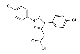 2-[3-(4-chlorophenyl)-1-(4-hydroxyphenyl)pyrazol-4-yl]acetic acid Structure