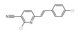 2-氯-6-[2-(4-氯苯基)乙烯基]烟腈结构式