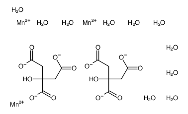 2-hydroxypropane-1,2,3-tricarboxylate,manganese(2+),decahydrate Structure