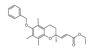 (S,E)-ethyl-3-(6-benzyloxy-2,5,7,8-tetramethyl-3,4-dihydro-2H-chromen-2-yl)acrylate结构式