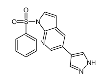 1-(苯基磺酰基)-5-(1H-吡唑-4-基)-1H-吡咯并[2,3-b]吡啶结构式