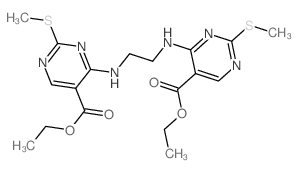 ethyl 4-[2-[(5-ethoxycarbonyl-2-methylsulfanyl-pyrimidin-4-yl)amino]ethylamino]-2-methylsulfanyl-pyrimidine-5-carboxylate structure