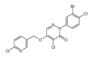 2-(3-bromo-4-chlorophenyl)-4-chloro-5-[(6-chloropyridin-3-yl)methoxy]pyridazin-3-one Structure