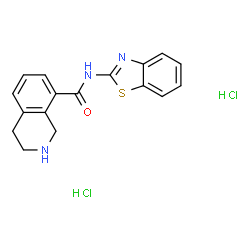 8-异喹啉甲酰胺,N-2-苯并噻唑基-1,2,3,4-四氢-二盐酸盐结构式