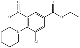3-氯-4-(1-哌啶基)-5-硝基苯甲酸乙酯结构式