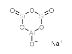 Sodium aluminum disilicon hexaoxide monohydrate structure