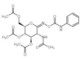 O-(2-乙酰胺基-3,4,6-三-O-乙酰基-D-吡喃葡萄糖基亚氨基)氨基N-苯基氨基甲酸酯(E/Z混合物)结构式