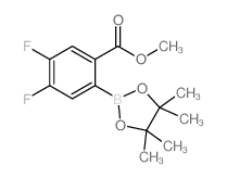 4,5-二氟-2-(4,4,5,5-四甲基-1,3,2-二氧硼烷-2-基)苯甲酸甲酯结构式